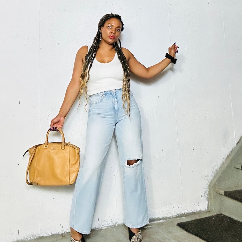 Garage Light Blue Wideleg Jeans, 27